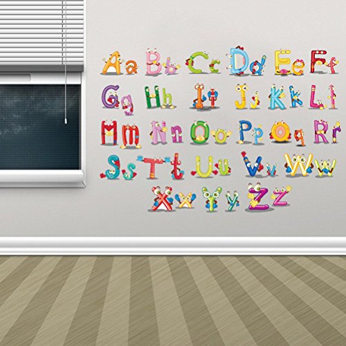 LIOOBO Alfabeto Pegatinas de Pared Pegatinas de Pared extraíbles para los niños Dormitorio Sala de Estar