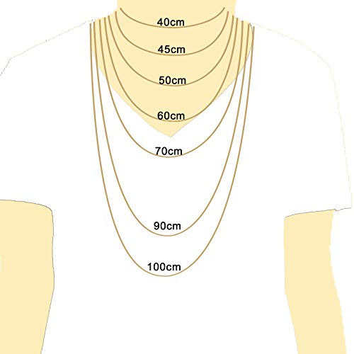 LIOR - Cadena de Oro de Ley de 18kt - 100cm Largo 2.9mm Ancho