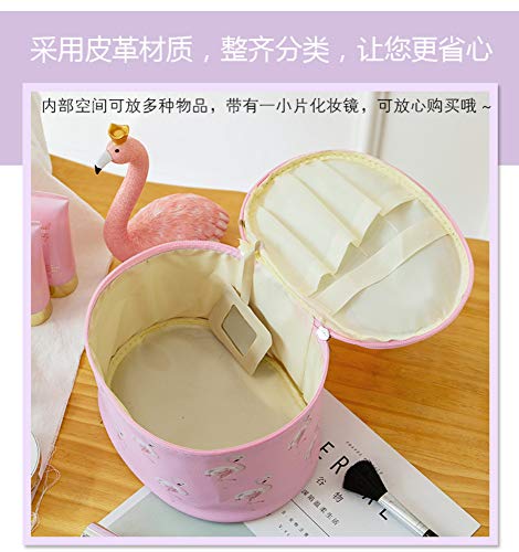 LITAO Versión Coreana de la Bolsa de cosméticos Bolsa de cosméticos con Forma de corazón de Flamenco Rosado Bolsa de Almacenamiento portátil de Flamingo Rosado, Bolsa Suave de Color Rosa