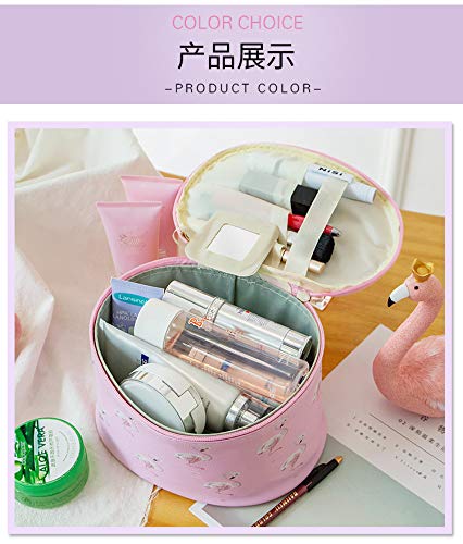 LITAO Versión Coreana de la Bolsa de cosméticos Bolsa de cosméticos con Forma de corazón de Flamenco Rosado Bolsa de Almacenamiento portátil de Flamingo Rosado, Bolsa Suave de Color Rosa
