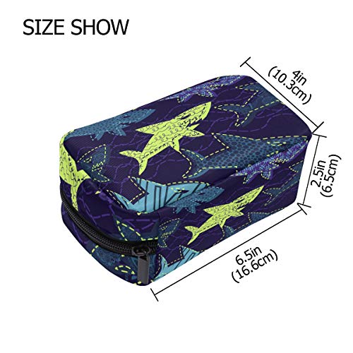 LIUBT - Neceser de maquillaje con patrón de tiburón marítimo marino