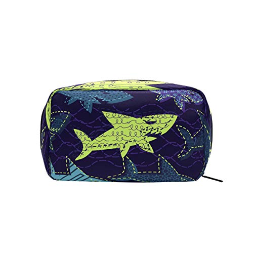 LIUBT - Neceser de maquillaje con patrón de tiburón marítimo marino