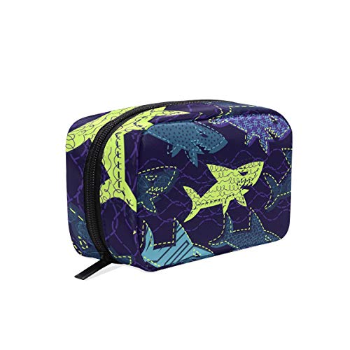 LIUBT - Neceser de maquillaje con patrón de tiburón marítimo marino