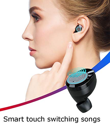 LIUQIAN Auricular Bluetooth 5.0 Biauricular inalámbrico con Trolley de Carga TWS Sports Ear Plugs Waterproof In-EA