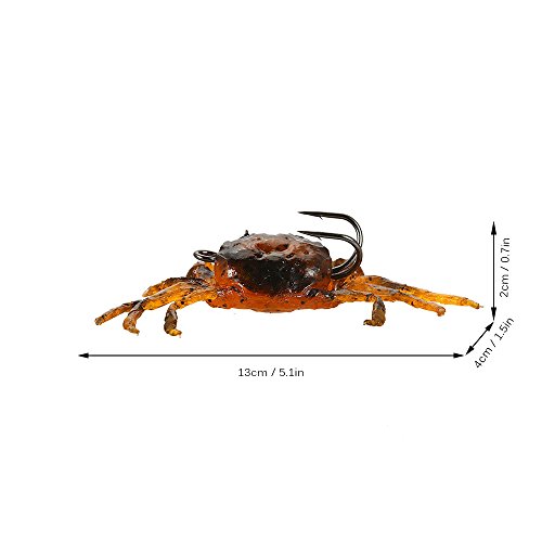 Lixada 4pcs Cangrejo de Pesca Suave Señuelos Cebo Artificial con Anzuelos Simulación Agua Salada Señuelo