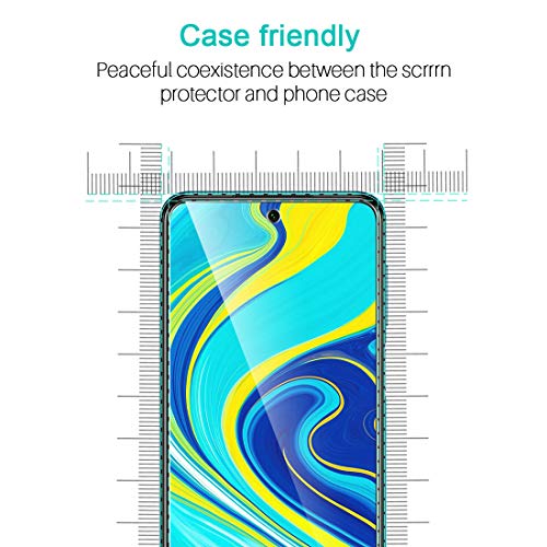 LK Protector de Pantalla para Xiaomi Redmi Note 9S / Note 9 Pro/Note 9 Pro MAX Cristal Templado, [3 Pack] [9H Dureza] [Equipado con Marco de posicionamiento] Vidrio Templado Screen Protector, LK-X-31