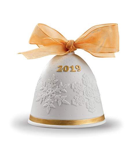 LLADRÓ Campana Navidad 2019. Lustre Oro. Campana De Navidad de Porcelana.