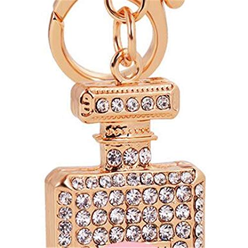 Llaveros de mujer Aleación de metal Piedra preciosa Perfume Cristal Señora Bolso Llavero de coche Llavero Llavero Bolso Colgante Suministros de coche Recuerdo de viaje Día de San Valentín Regalo de no