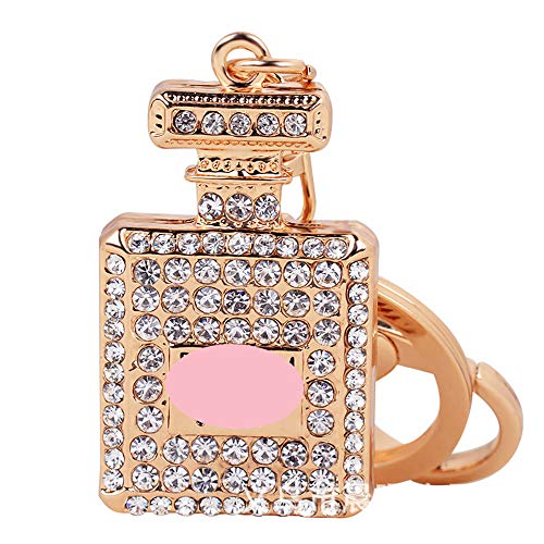 Llaveros de mujer Aleación de metal Piedra preciosa Perfume Cristal Señora Bolso Llavero de coche Llavero Llavero Bolso Colgante Suministros de coche Recuerdo de viaje Día de San Valentín Regalo de no