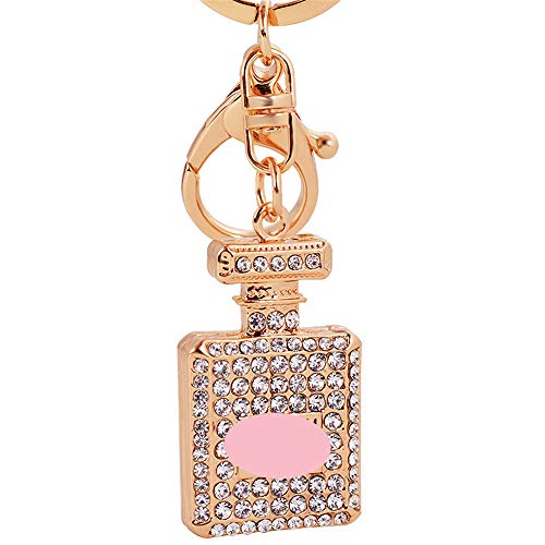 Llaveros de mujer Aleación de metal Piedra preciosa Perfume Cristal Señora Bolso Llavero de coche Llavero Llavero Bolso Colgante Suministros de coche Recuerdo de viaje Día de San Valentín Regalo de no