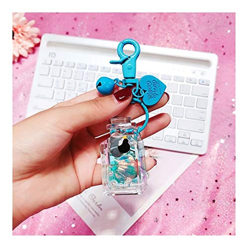 Llaveros Quicksand animal linda muñeca Océano Pez payaso tortuga pingüino llaveros creativo Mundial del Agua Clave botella de perfume llavero cadena bolsa Decoraciones ( Color : Blue Penguin )