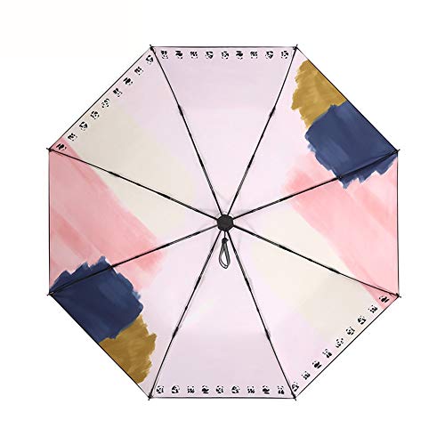 LLE Paraguas Plegables, Viaje De Protección Solar Paraguas, Protector UV Sombrilla Bloqueador Solar De SPF 50+ Señora con 8 Huesos A Prueba De Viento del Paraguas For La Mujer