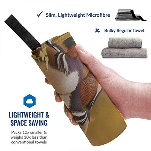 LMFshop Mandarin Duck V Nadar en un Estanque Toalla de Playa para niños Toallas de Playa Divertidas para niños Toallas de Cocina para Playa Toallas de Playa para Playa 27.5 '' X 51 '' (70 X 130cm) m