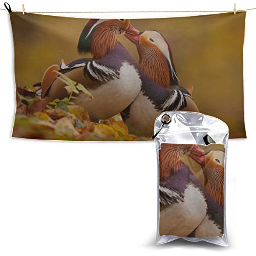 LMFshop Mandarin Duck V Nadar en un Estanque Toalla de Playa para niños Toallas de Playa Divertidas para niños Toallas de Cocina para Playa Toallas de Playa para Playa 27.5 '' X 51 '' (70 X 130cm) m