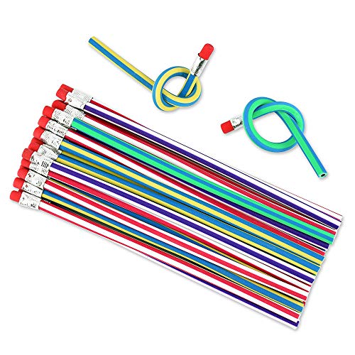Locisne Paquete de 35 lápices flexibles flexibles Bendy, lápices Magic Bend para la diversión escolar de los niños, aulas, premios, regalos para fiestas
