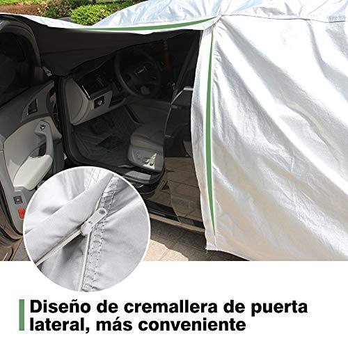 LOETAD Funda de Coche Exterior Cubierta de Coche Impermeable Antipolvo y Rasguño Universal 470x180x150cm