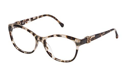 Loewe VLW952M530ALC Monturas de gafas, Shiny Beige Feather Havana, 55 Unisex