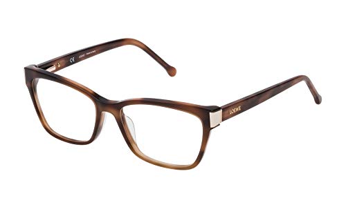 Loewe VLW976M5309AJ Monturas de gafas, Shiny Brown Havana, 55 Unisex