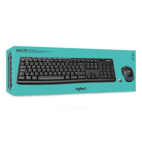 Logitech K270 Teclado Inalámbrico para Windows, 2,4 GHz con Receptor USB Unifying, 8 Teclas Programables, Batería 24 Meses, Disposición QWERTY Español, Color Negro