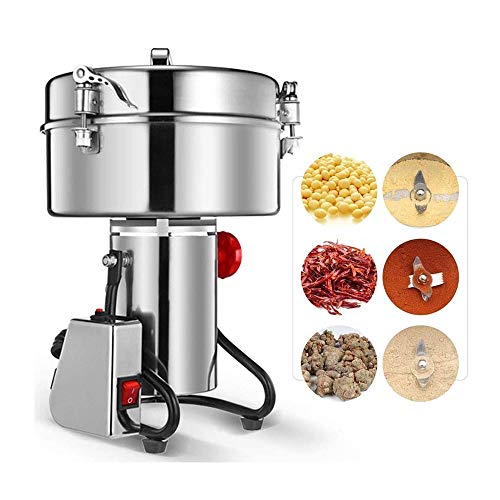 LOGO 4500g Acero Inoxidable Amoladora eléctrica del Grano del Molino for la molienda de Granos Diversos Especia Grano Hierba del Molino pulverizador de Polvo Máquina Amoladora