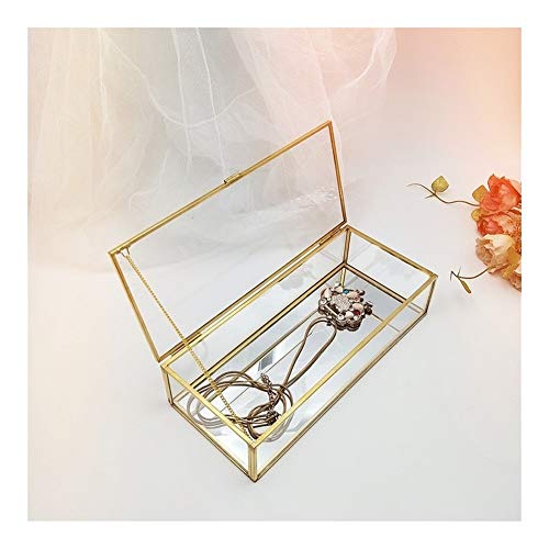 LOGO GQDZ Maquillaje joyería Caja de Almacenamiento Caja de Almacenamiento de Cristal Retro joyería geométrica Boda de la Caja Decoración Decoración Reloj de Arena (Color : Storage Box)