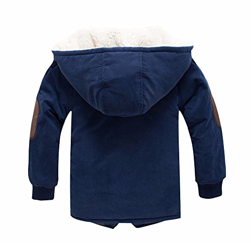 Logobeing Abrigo Niños 3-9 Años, Bebé Niño Chaquetas de Niños Chicos con Capucha y Prendas de Vestir Exteriores de Piel Chaqueta de Invierno CáLido Ropa Abrigo (3-5Años, Armada)