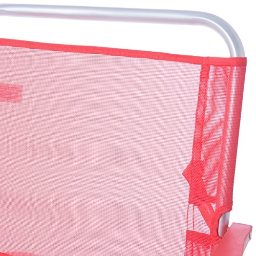 LOLAhome Silla de Playa Plegable Fija de Aluminio y textileno (Coral)