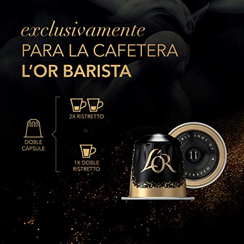 L'OR BARISTA, Cápsulas Doble Ristretto Intensidad 11 - Exclusivas para cafeteras L'OR BARISTA , Pack de 5 x 10 [Total 50 cápsulas]