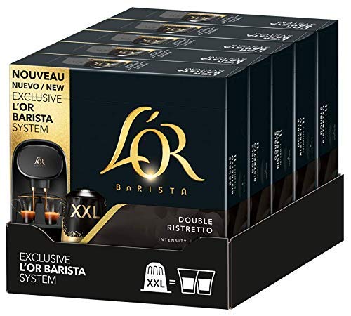 L'OR BARISTA, Cápsulas Doble Ristretto Intensidad 11 - Exclusivas para cafeteras L'OR BARISTA , Pack de 5 x 10 [Total 50 cápsulas]