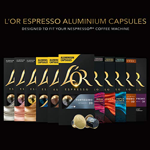 L'Or Espresso Café Ristretto Intensidad 11 - 100 cápsulas de aluminio compatibles con máquinas Nespresso (R)* (10 Paquetes de 10 cápsulas)