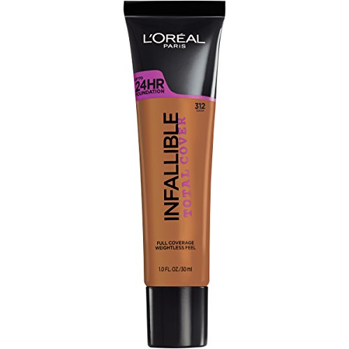 L'Oreal Paris Cosmetics Infallible Total Cover Foundation, Cocoa, 1 Fluid Ounce