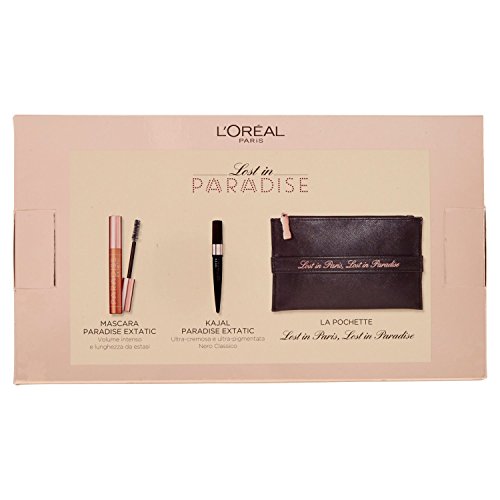 L'Oréal Paris - Estuche para regalo con máscara de pestañas Paradise y lápiz Kajal negro