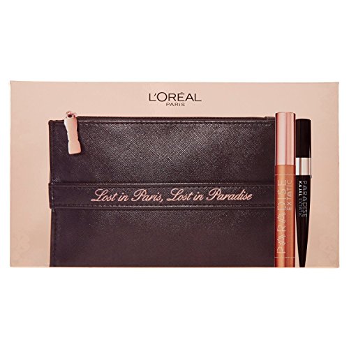 L'Oréal Paris - Estuche para regalo con máscara de pestañas Paradise y lápiz Kajal negro