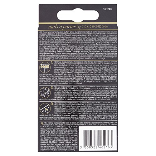 L’Oréal Paris Nails a Porter Flex 004 Drama Queen - estuches de extensiones de uñas (Drama Queen, Negro, Oro)