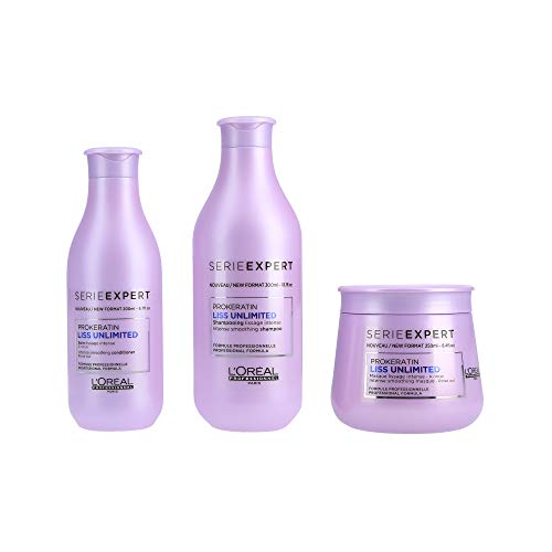 Loreal Serie EXPERT Liss Unlimited Champú 300 ml & Conditioner 200 ml & Máscara 250 ml