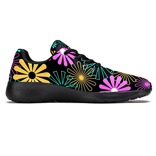 LORVIES - Zapatillas de deporte para hombre con diseño de flores de molino de viento, (multicolor), 44.5 EU