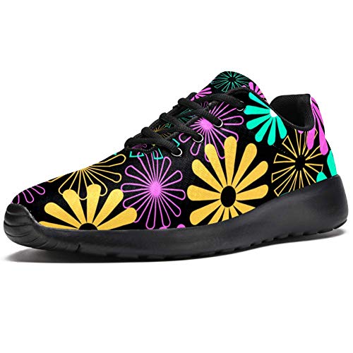 LORVIES - Zapatillas de deporte para hombre con diseño de flores de molino de viento, (multicolor), 44.5 EU