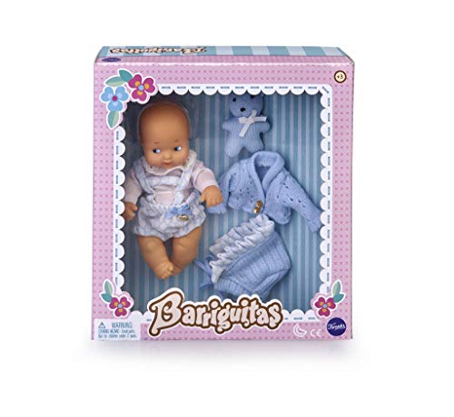 los Barriguitas- Set de bebé con ropita Azul y Mascota de Punto (Famosa 700015697)