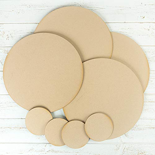 Lotes de circulos de madera para manualidades, decoración, làser, CNC, grabados, llaveros, diferentes gruesos y tamaños a escoger. (50 cms (5 piezas))