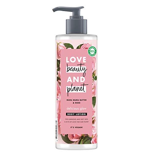 Love Beauty and Planet Loción corporal Para Piel luminosa y suave, Manteca de Murumuru y Rosa 100% Vegano - Pack de 2 x 400 ml (Total: 800 ml)