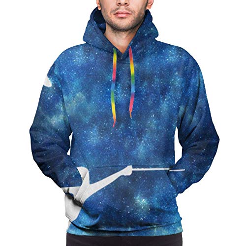 Love girl Galaxy Blue Platinum Esgrima Moda Hombre Sudaderas con Capucha Deportivas Deporte de Invierno Sudadera Pullover