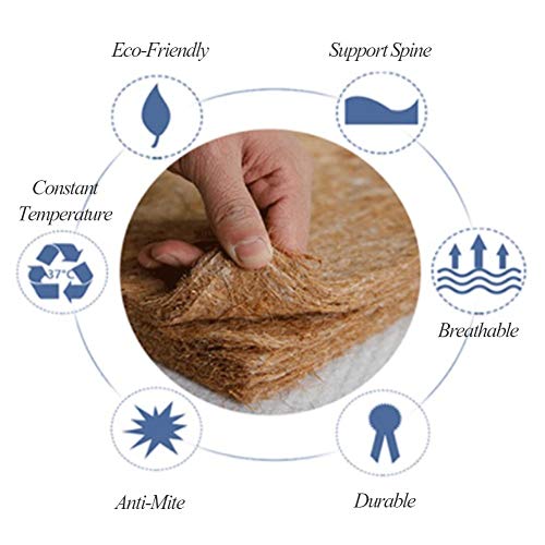 Love House Natural 3e Palma De Coco Colchón, Gruesas Colchón De Fibra Ortopédicos Matt Mat Tri-Doblar Sleeping Pad Portátil Comentarios Niños Cama De Oficina-a 80x200cm(31x79inch)