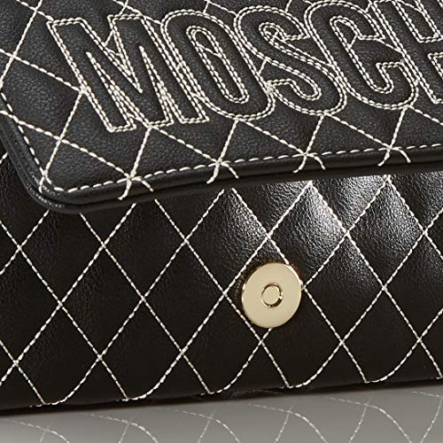 Love Moschino Borsa PU, Bolsa de mensajero para Mujer, Negro (Nero), 13x23x6 centimeters (W x H x L)