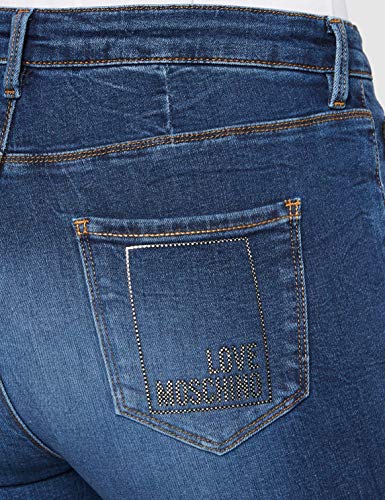 Love Moschino High Waist Skinny Fit Denim Trousers_Logo On The Back Pocket Vaqueros, Azul (Zzsw3171 965w), 38 (Talla del Fabricante: 30) para Mujer