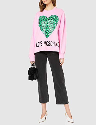 Love Moschino Sweatshirt_animalier Printed Heart&Logo Sudadera, Rosa (Pink L94), 42 (Talla del Fabricante: 46) para Mujer