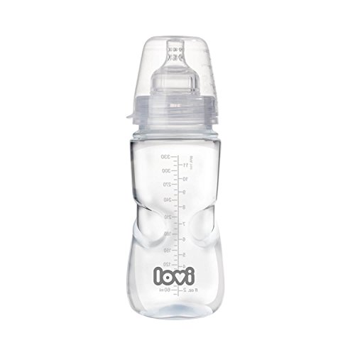 LOVI Anticólica Botella Biberón con Tetina Dinámica Silicona | 330ml | Sistema SUPER Air Vent | Protege el Reflejo Natural de Succión de Bebé | Médicamente Probado