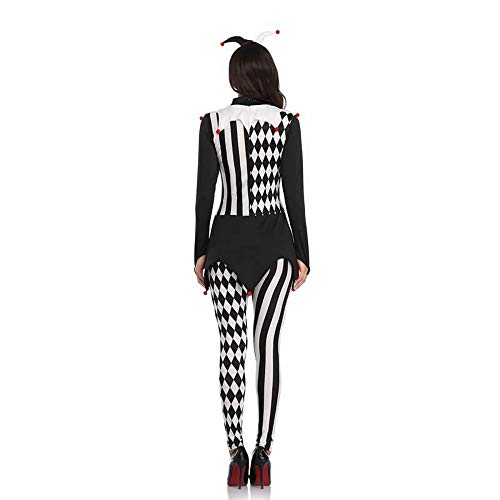 LQY-costume Grupo de Disfraces Adulto Mujeres traviesas de Halloween del Payaso del Asesino Payaso Traje de alcantarilla Que Vuelven Soul Killer Uniformes Ropa de Miedo M/L/XL (XL)