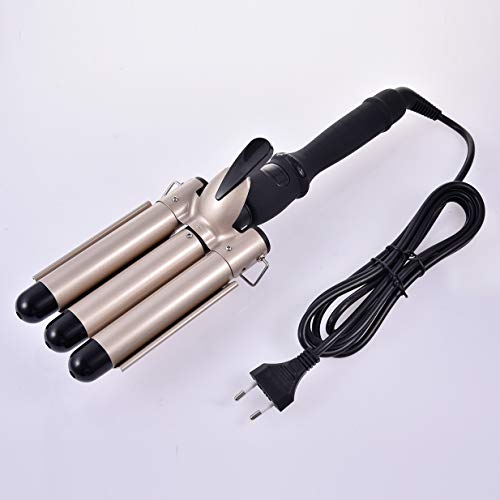 LTPAG Pinzas Rizadoras, 3 Barriles Rizador de pelo 25mm rizos con pantalla LCD, Turmalina y Cerámica Tenacillas de Pelo con pantalla digital de Ajustable temperatura para rizar y Ondular Largo/Corto