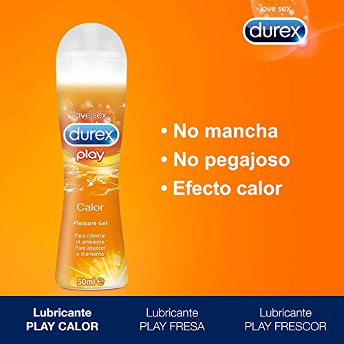 Lubricante Intimo Durex 3 x 50 ml | Lubricante Durex Fresa + Calor + Frescor | Gel Durex