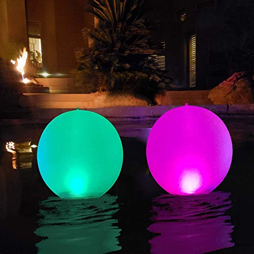 Luces Solares Inflable,Luz LED para Piscina,Luces Solar para Exteriores Resistente al agua IP68 Globo Solar,Lámpara de Bola de Piscina,Luz nocturna LED,Deco de fiesta para Piscina,Boda,Playa(2Pcs)